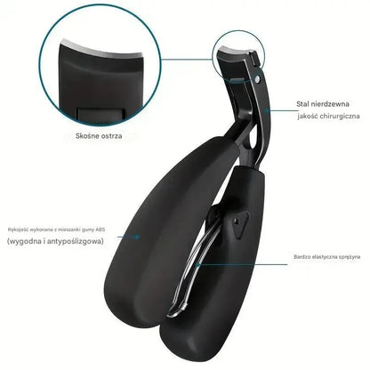 „Cążki do paznokci zaprojektowane przez podologa – bezpiecznie i łatwo radzą sobie z wrastającymi, zgrubiałymi oraz zainfekowanymi grzybicą paznokciami.”