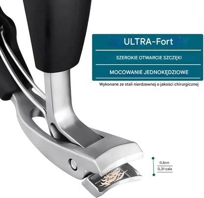 „Cążki do paznokci zaprojektowane przez podologa – bezpiecznie i łatwo radzą sobie z wrastającymi, zgrubiałymi oraz zainfekowanymi grzybicą paznokciami.”